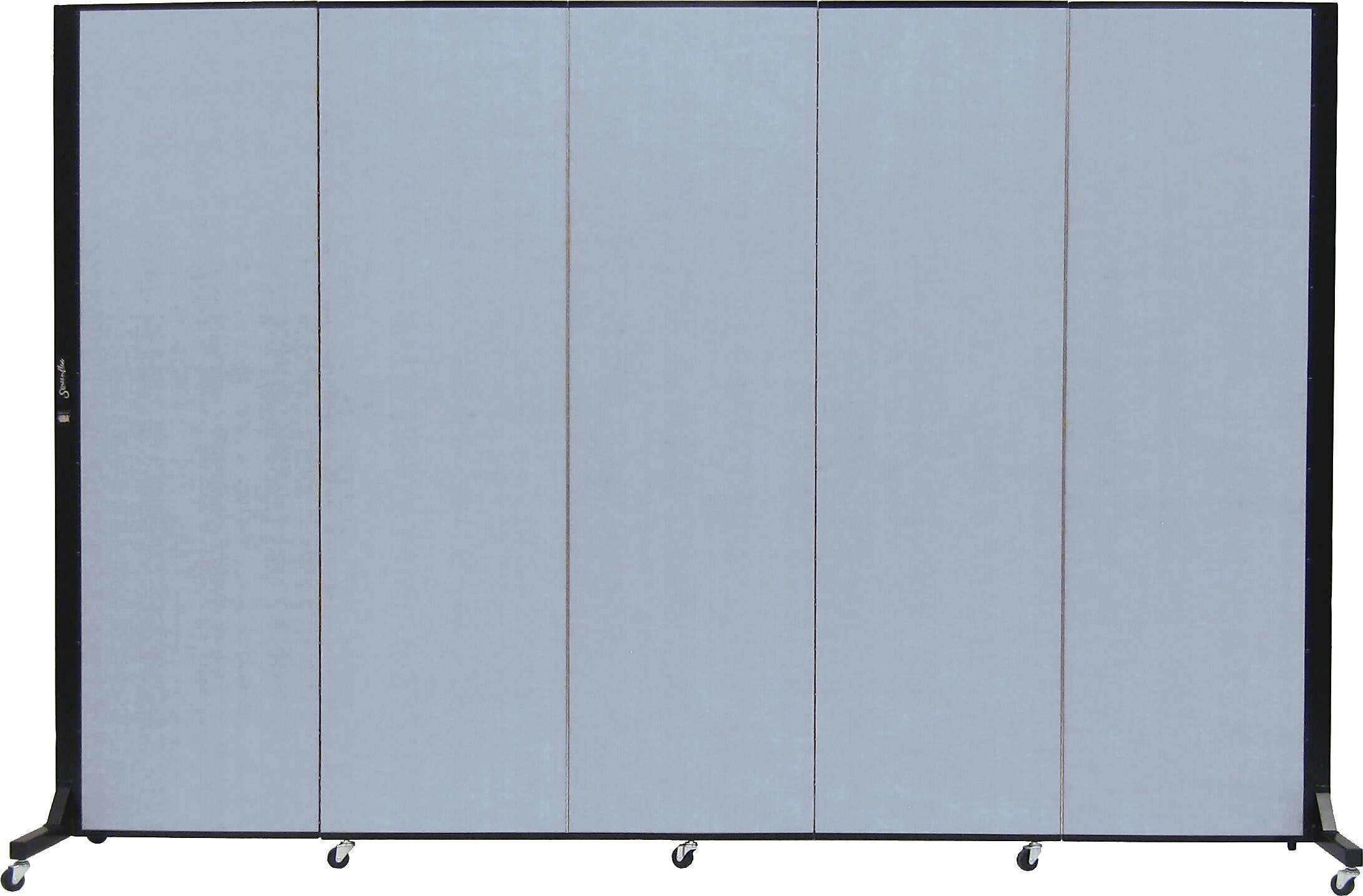 Screenflex Portable Room Divider, Blue Mist Fabric/Blue Mist Frame, 6' x 9', 5 Panels
