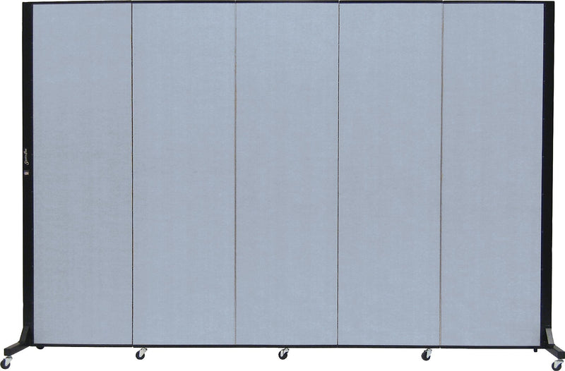 Screenflex Portable Room Divider, Blue Mist Fabric/Blue Mist Frame, 6' x 9', 5 Panels