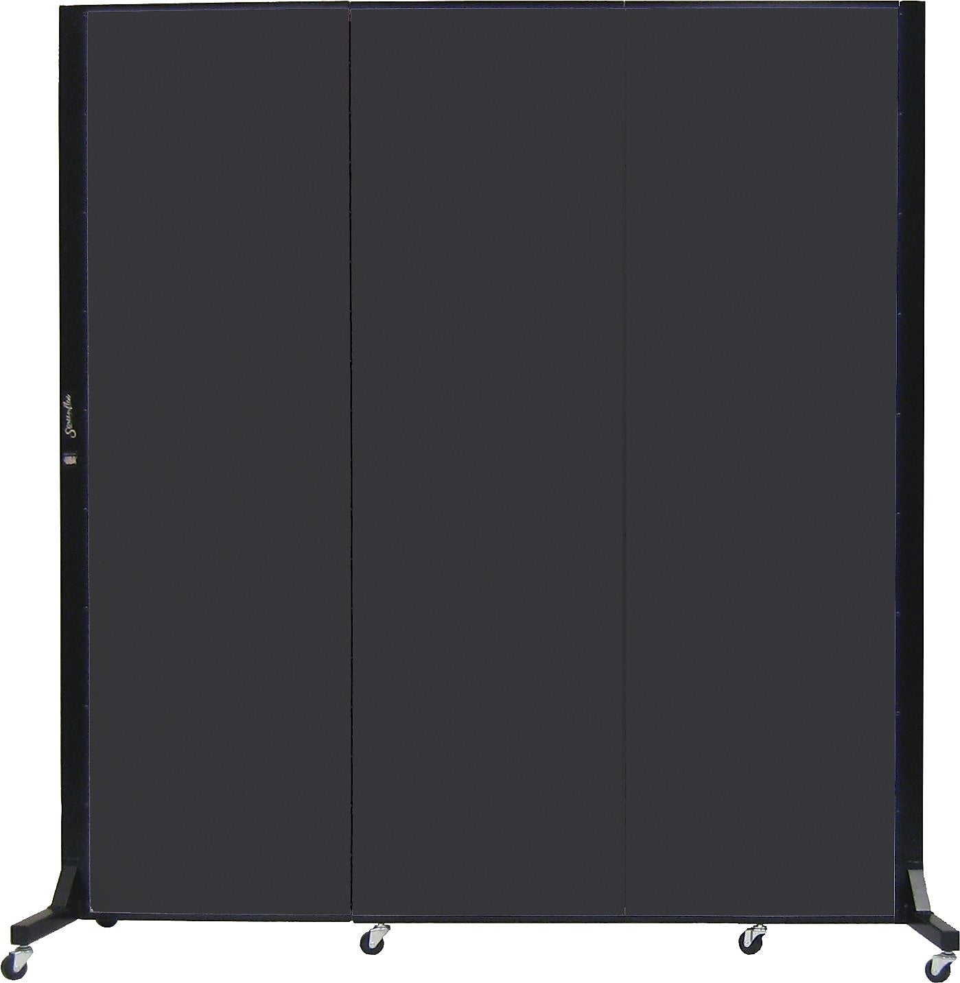 Screenflex Portable Room Divider, Charcoal Fabric/Charcoal Frame, 69"W x 77"H, 3 Panels