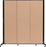 Screenflex Portable Room Divider, Tan Fabric/Tan Frame, 69"W x 77"H, 3 Panels