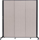 Screenflex Portable Room Divider, Light Gray Fabric/Light Gray Frame, 79"W x 77"H, 3 Panels