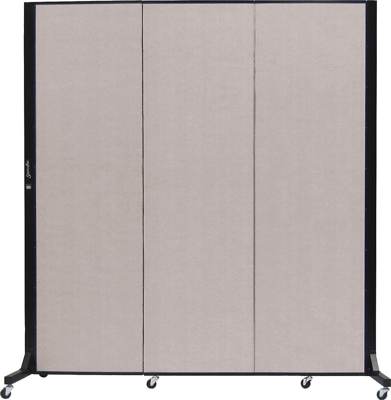 Screenflex Portable Room Divider, Light Gray Fabric/Light Gray Frame, 79"W x 77"H, 3 Panels