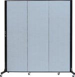 Screenflex Portable Room Divider, Blue Mist Fabric/Blue Mist Frame, 69"W x 77"H, 3 Panels