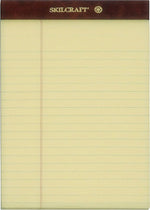 AbilityOne National Industries for the Blind Notepad, 5" x 8", Wide Ruled, Yellow, 50 Sheets/Pad, 12 Pads (NSN3566726)