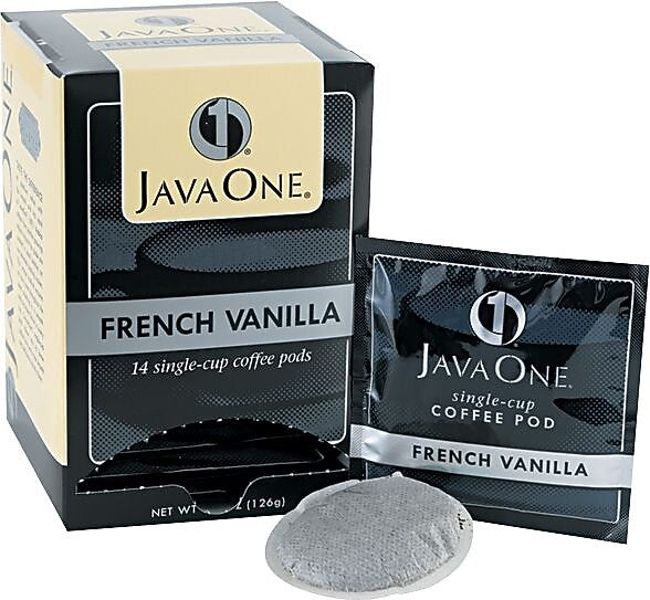 Java One French Vanilla Coffee Packet, Light Roast, 0.3 oz., 14/Box (JAV70400)