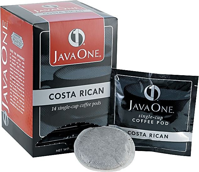 JavaOne Estate Costa Rican Blend Coffee Packet, Medium Roast, 0.3 oz., 14/Box (JTC30406)