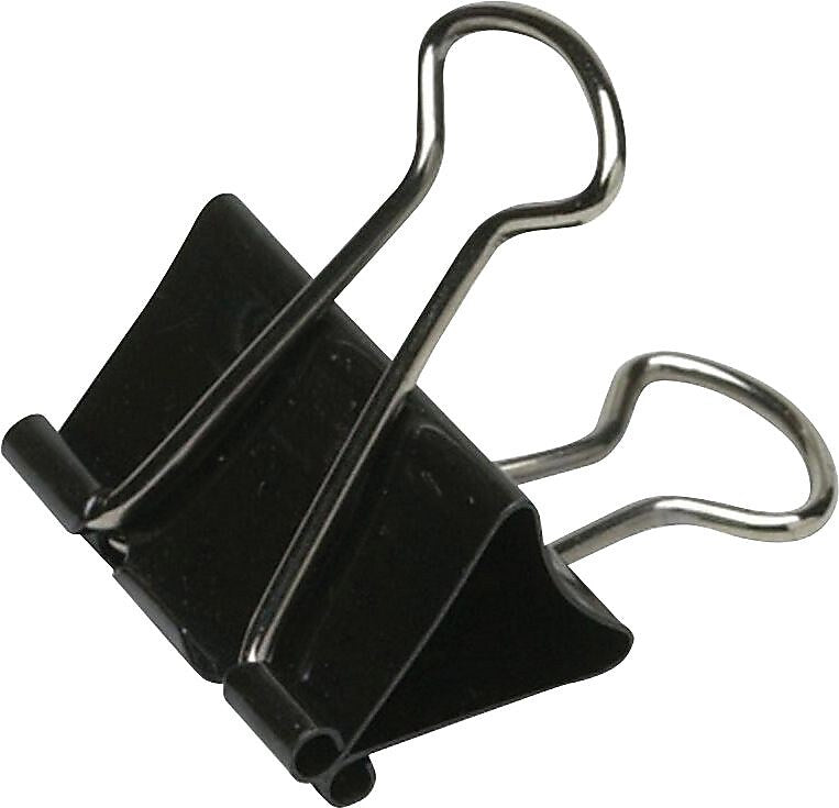 AbilityOne Small Binder Clips, 0.25" Capacity, Black, 12 Clips/Pack (NSN2828201)