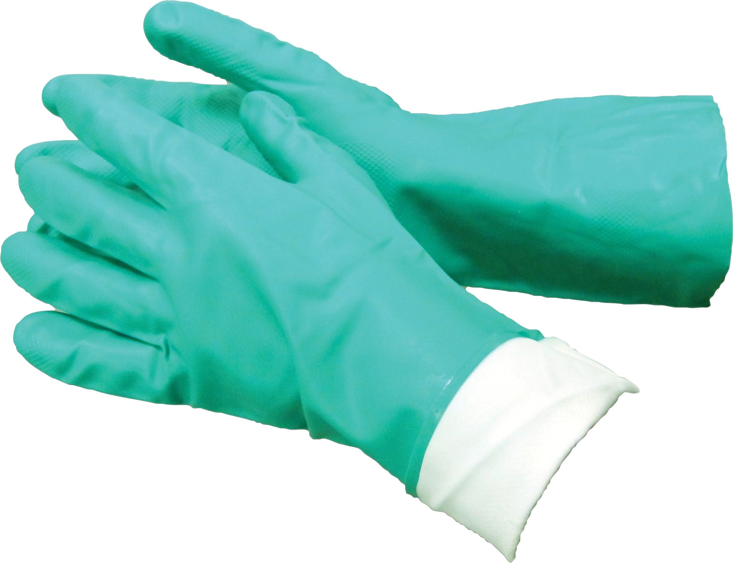Tradex Flock Lined Gloves, Green Nitrile, Extra Large, 12 Pair (NTL650XL/HDG)