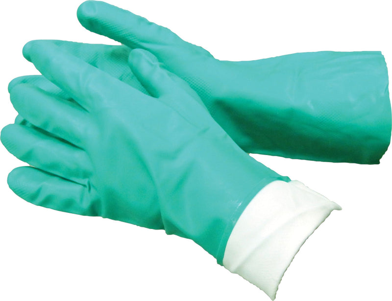 Tradex Flock Lined Gloves, Green Nitrile, Extra Large, 12 Pair (NTL650XL/HDG)
