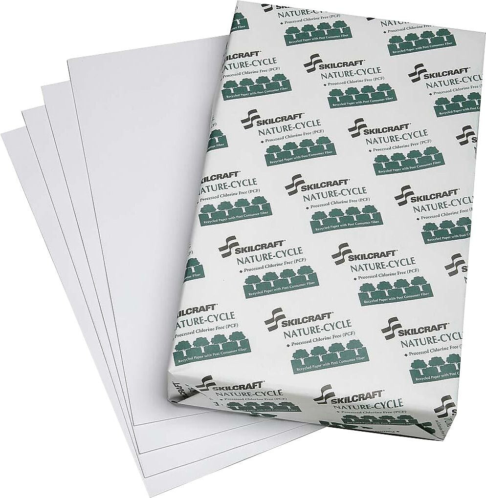 AbilityOne Nature-Cycle Copy Paper, White, 8 1/2"(W) x 14"(L), 10 Reams/Box
