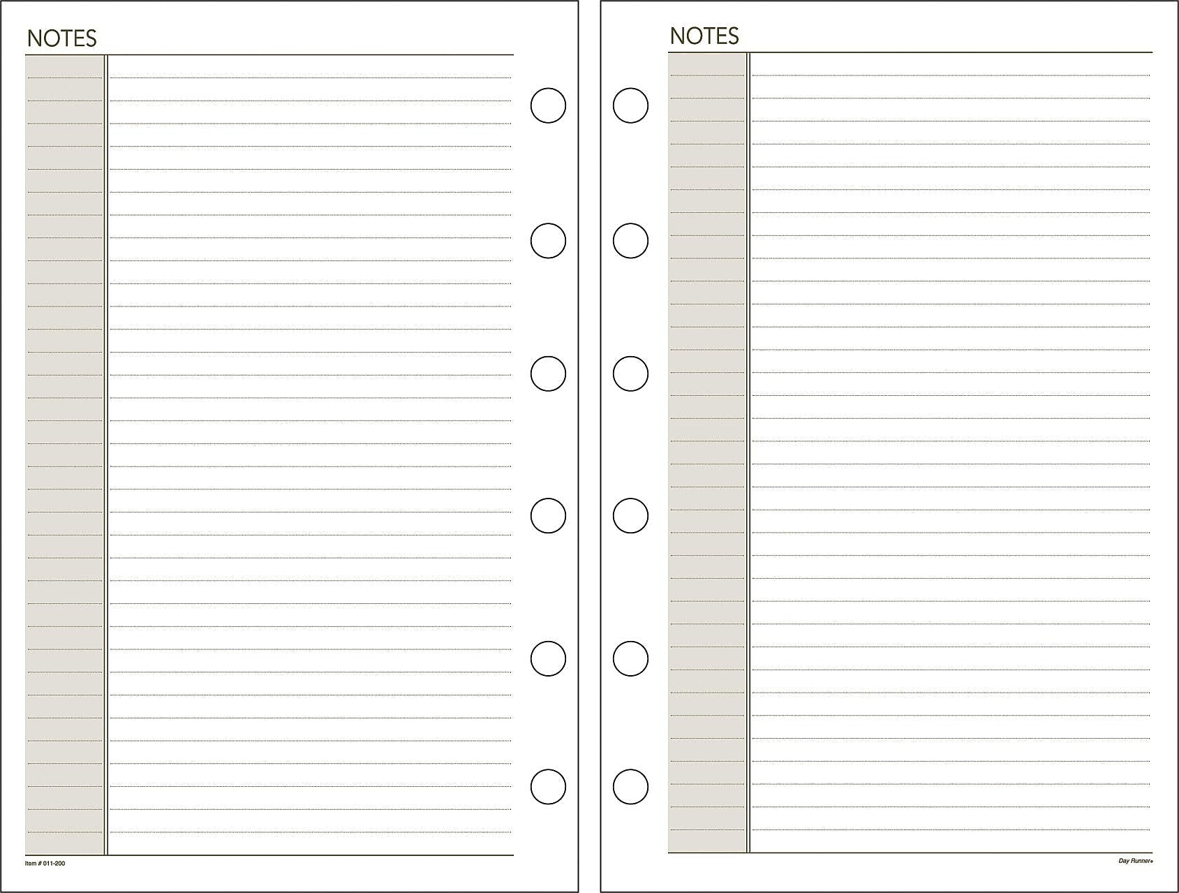 DayRunner 8.5" x  5.5" Personal Organizer Refills, White (011-200)