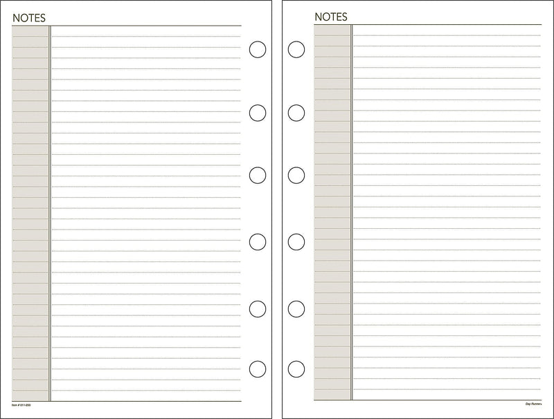 DayRunner 8.5" x  5.5" Personal Organizer Refills, White (011-200)