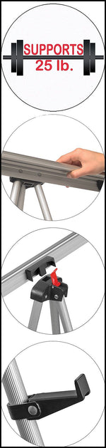 Mastervision Lightweight Display Easel, 36", Silver Aluminum, Each (FLX09102MV)
