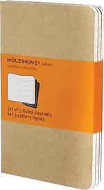 Moleskine Cahier Soft Cover Journal, 3.5" x 5.5", Kraft Brown, 3/Pack (704925)