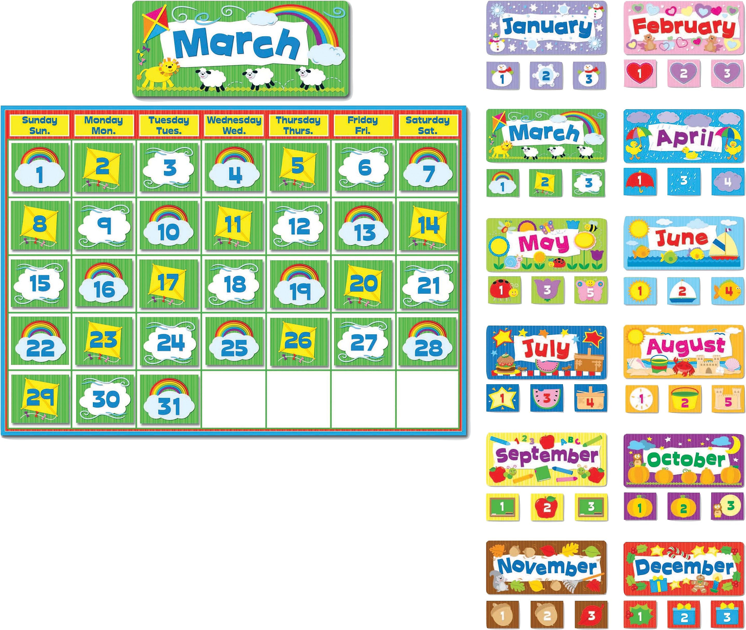 Carson-Dellosa Complete Calendar Kit Bulletin Board Set