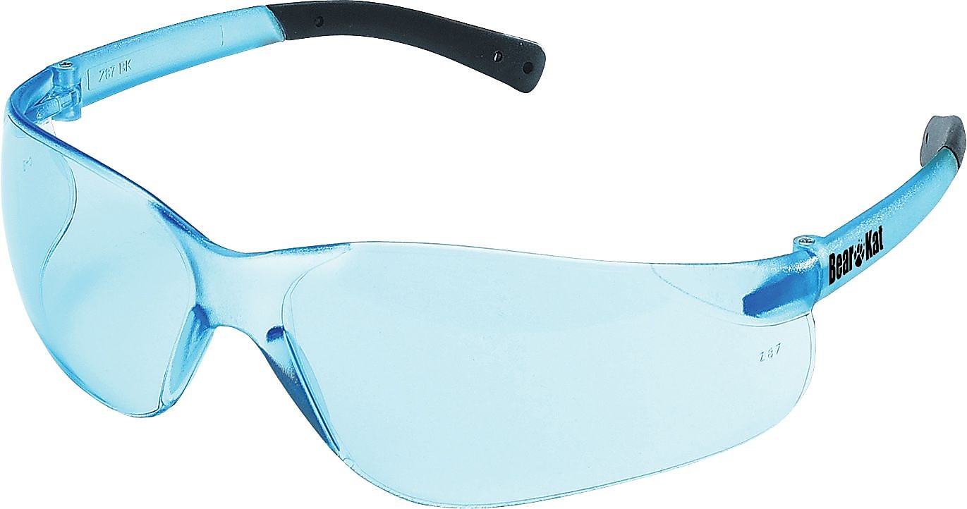 MCR Safety BearKat ANSI Z87 Crews Safety Glasses, Frost Blue (135-BK113)