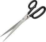AbilityOne Paper Shears, 9" L, 4-5/8" Cut Length, Pointed Tips, Narrow Blades, Heavy-Duty, Nickel-Chrome Plated, Forged Steel