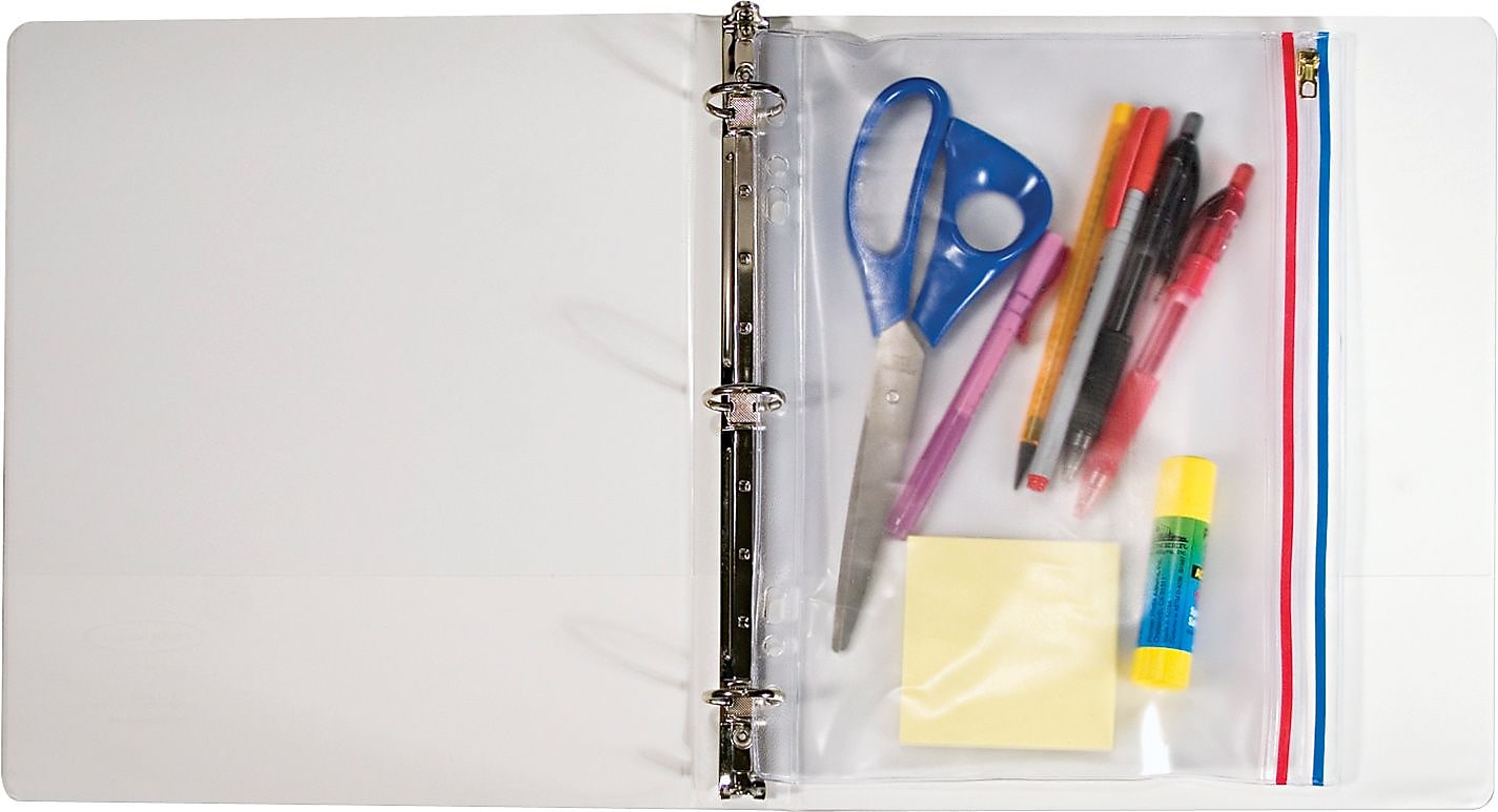 Zip-All Ring Binder Pocket, 8 1/2" x 11", Clear