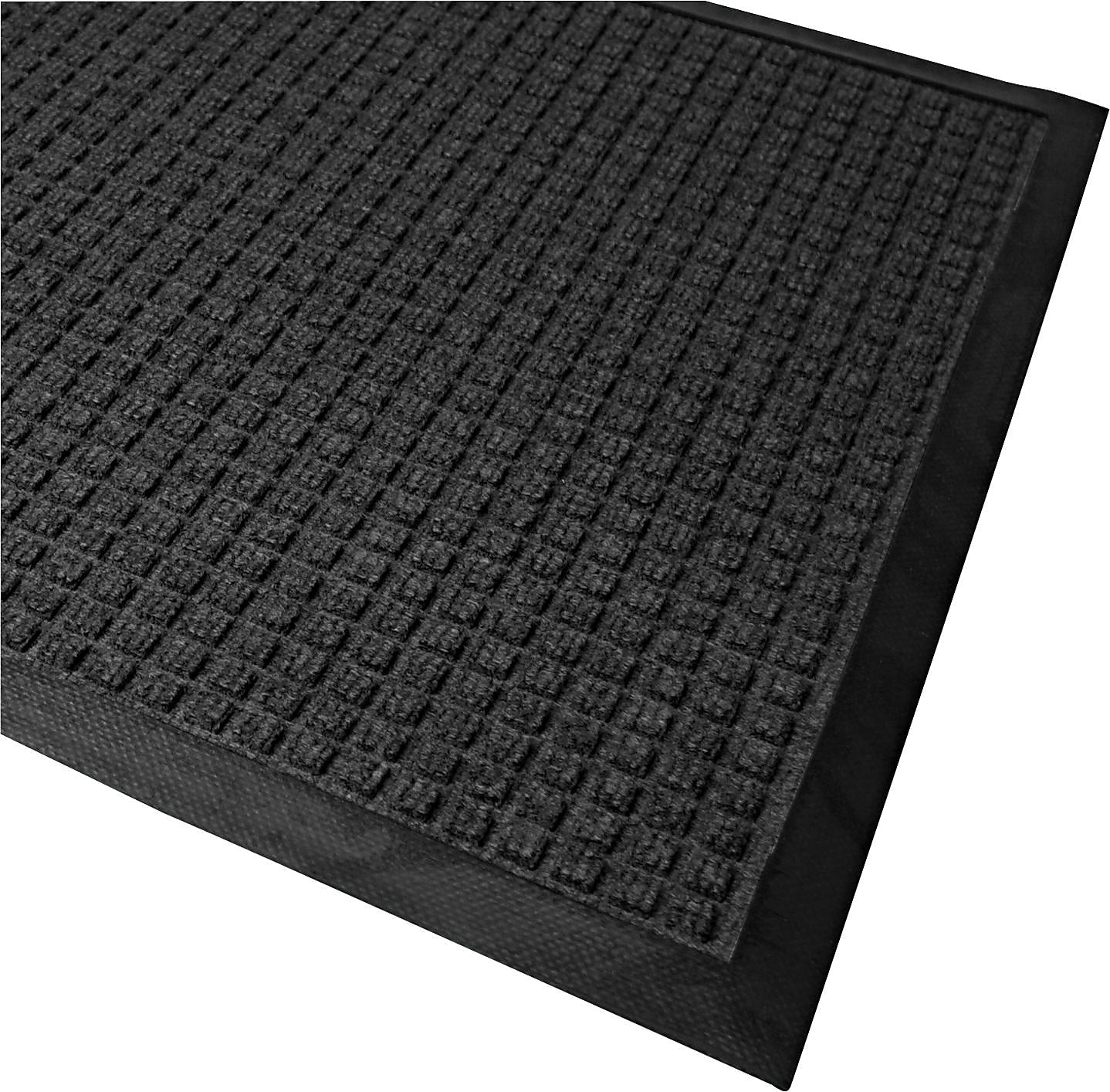 M+A Matting WaterHog Squares Classic Mat, Universal Cleated, 3' x 10', Charcoal (20054310070)