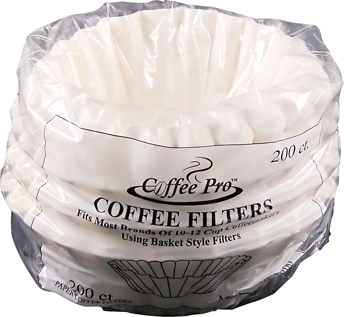 Coffee Pro® Basket Style Coffee Filters, 10-12 Cups, 200/Pk