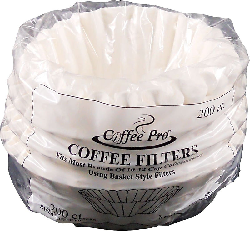 Coffee Pro® Basket Style Coffee Filters, 10-12 Cups, 200/Pk