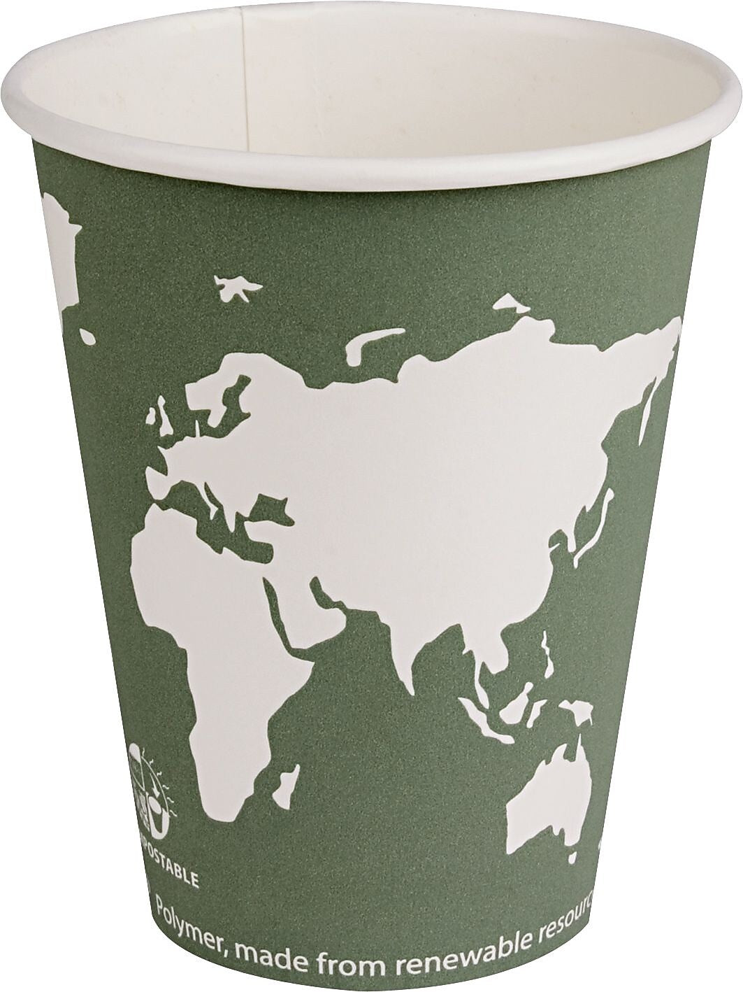 Eco-Products® World Art™ Compostable Hot Cups, 12 oz, Green, 50/Pack (ECOEPBHC12WAPK)
