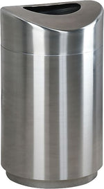 Rubbermaid Designer Line Eclipse Waste Receptacle, 30 Gallon, Steel, Silver Metallic, 25 1/2"H x 20" D