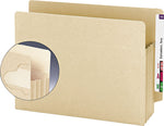 Smead Tuff Pocket 10% Recycled Reinforced File Pocket, 3 1/2" Expansion, Letter Size, Manila, 10/Box (SMD75150)