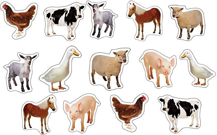 Carson-Dellosa Farm Animals: Photographic Shape Stickers
