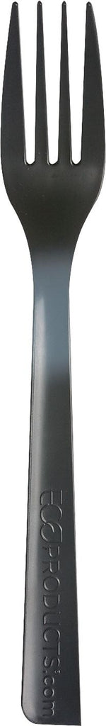 Eco-Products Recycled Content Cutlery Fork, 6" L, Black, 1000/Pack (EP-S112)