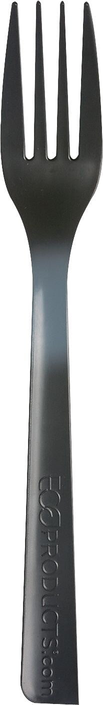 Eco-Products Recycled Content Cutlery Fork, 6" L, Black, 1000/Pack (EP-S112)