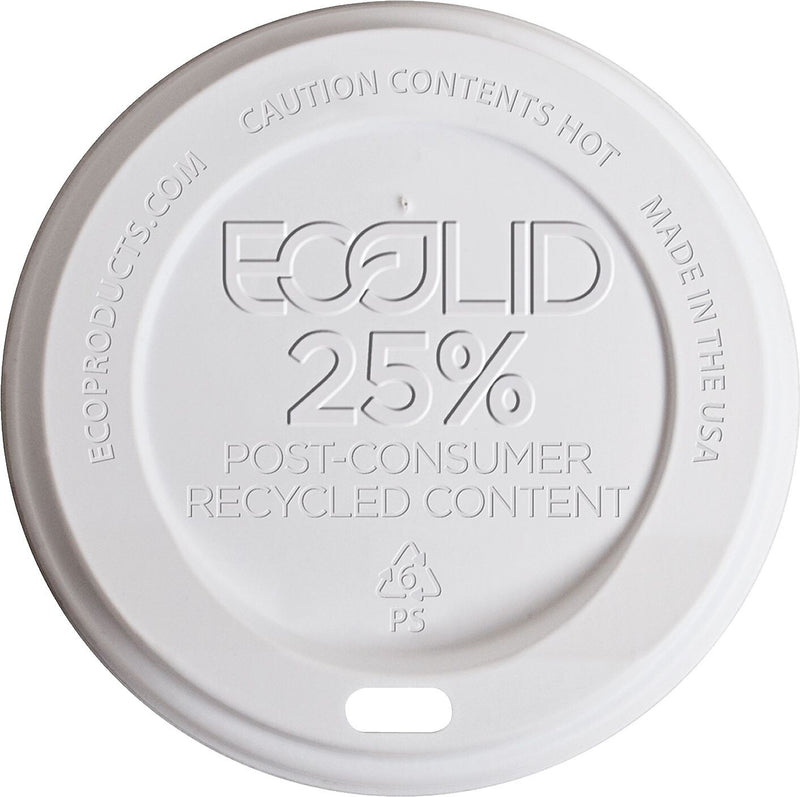 Eco-Products® Recycled Content Hot Cup Lid, 8 oz., White, 1000/Carton (ECOEPHL8WR)