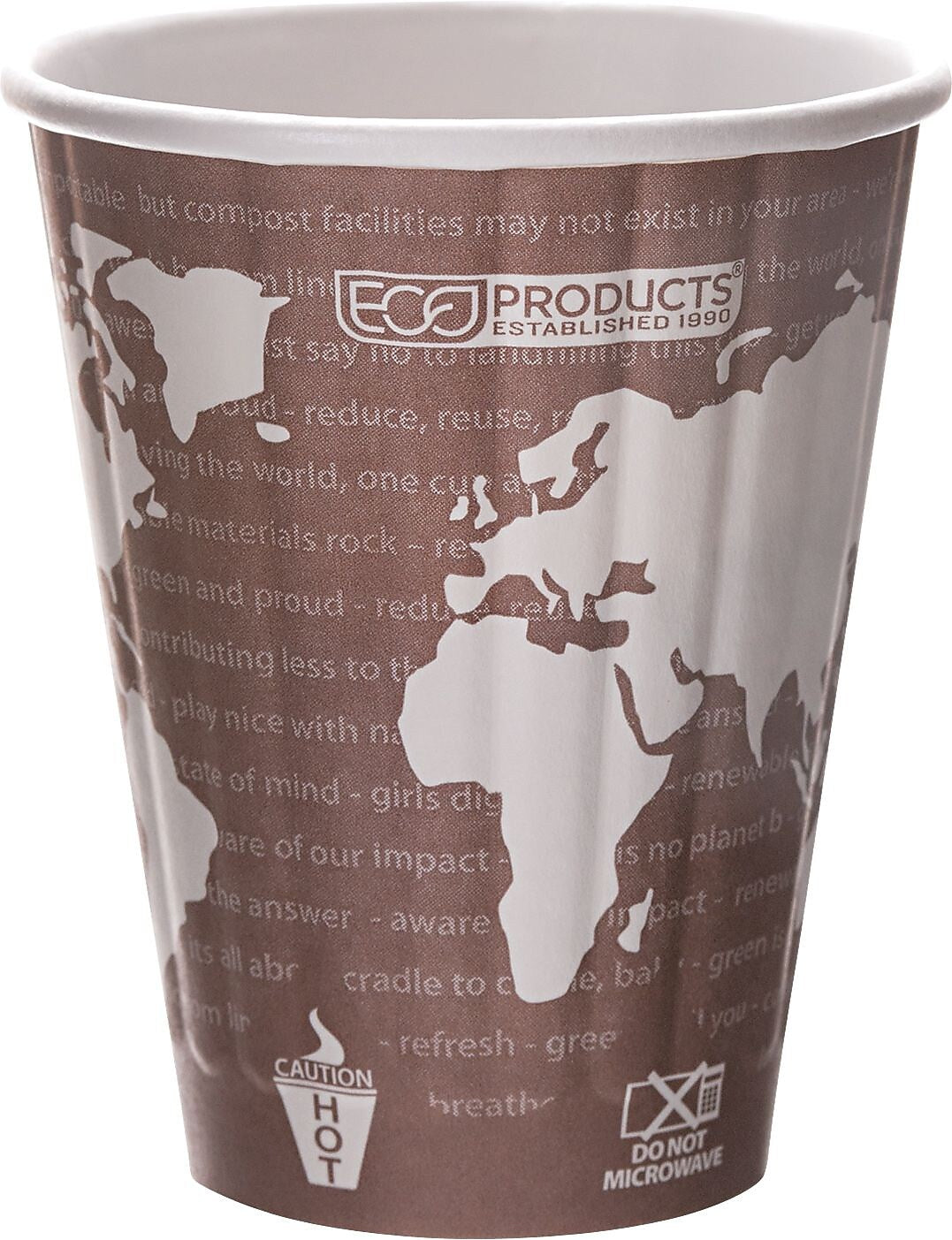 Eco-Products® World Art™ Insulated Hot Cup, 8 oz., Maroon, 800/Carton (ECOEPBNHC8WD)