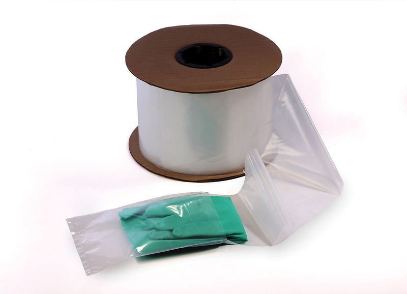 4" x 8" Layflat Poly Bags, Bags on a Roll, 2 Mil, Clear, 1250/Roll (2642)