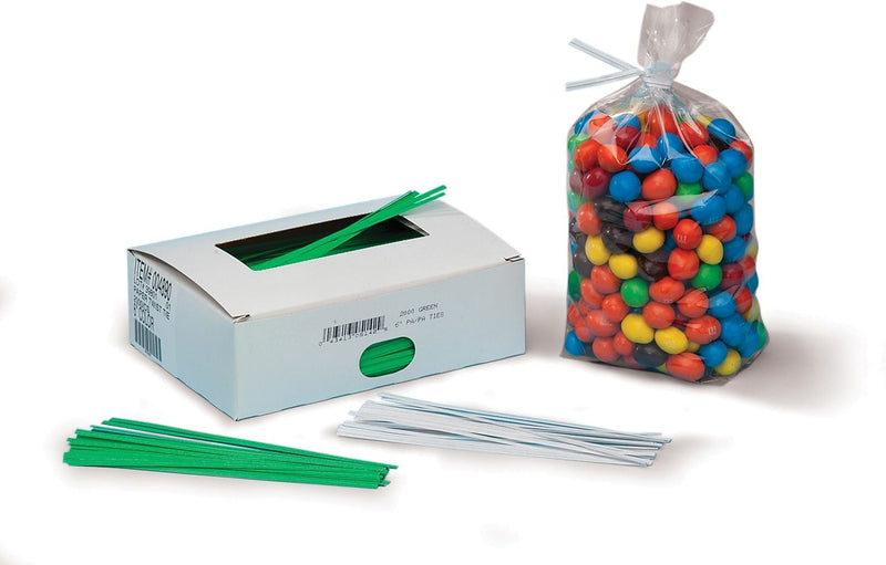 8" Paper Twist Ties, White, 2000/Carton (PBT8W)