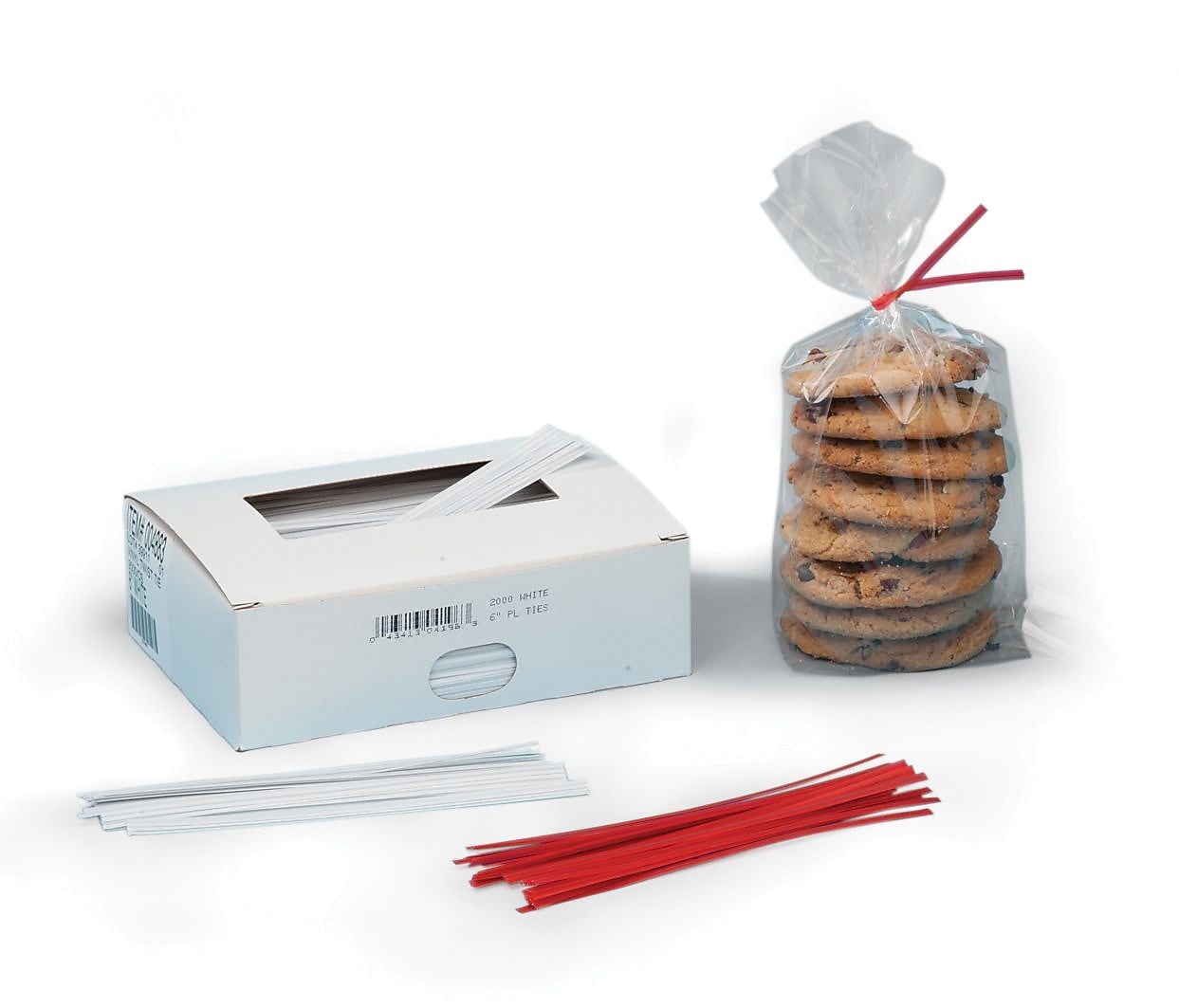 6" Vinyl Twist Ties White, 2000/Carton (PLT6W)