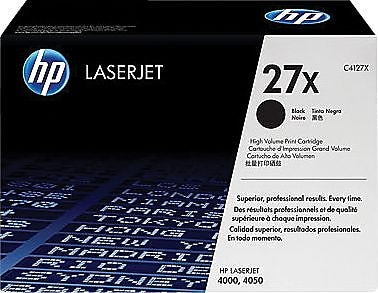 HP 27X Black High Yield Toner Cartridge, Prints Up to 10,000 pages (C4127X)