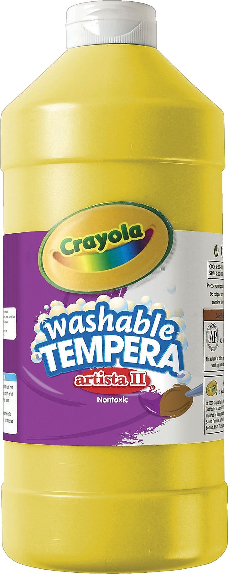 Tempera Paint, Economy, Yellow, Quart Bottle