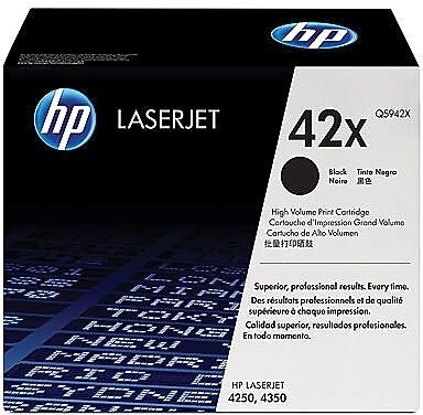 HP 42X Black High Yield Toner Cartridge, Prints Up to 10,000 pages (Q5942X)