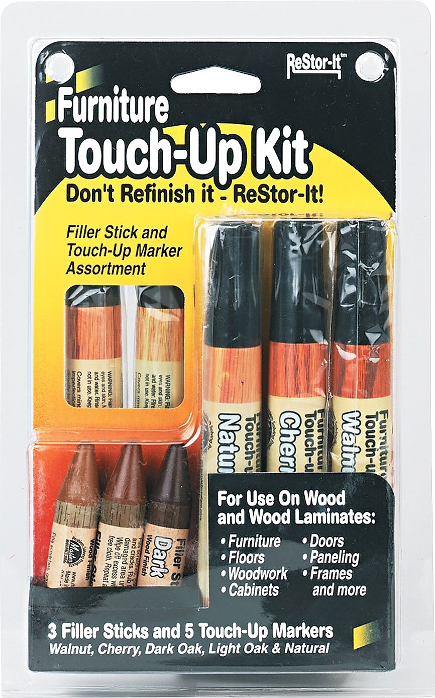 Master ReStor-It® Furniture Touch-Up Kit, Assorted Wood Grain Touch-Up Markers and Filler Sticks