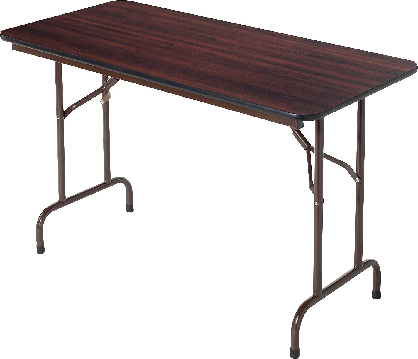 Alera™ Melamine Folding Table in Walnut Woodgrain, 48Wx24"D