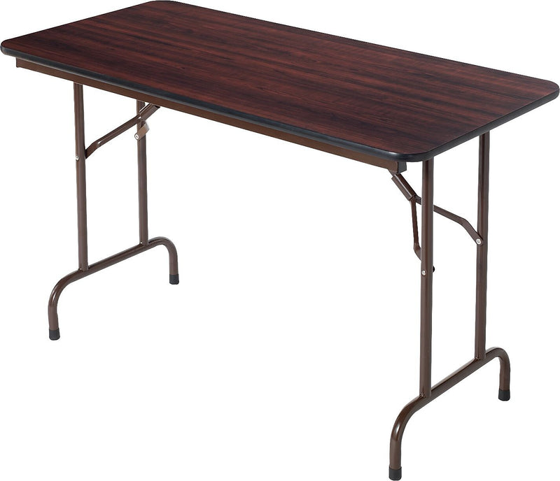 Alera™ Melamine Folding Table in Walnut Woodgrain, 48Wx24"D