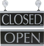Headline Century Series "OPEN/CLOSED" Office Sign, 5"x13", Black/Gray (4246)