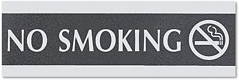Century Series Office Sign, 3" x 9", No Smoking (4757)