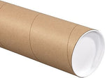 4" x 24" Kraft Mailing Tubes with White Caps (P4024K)