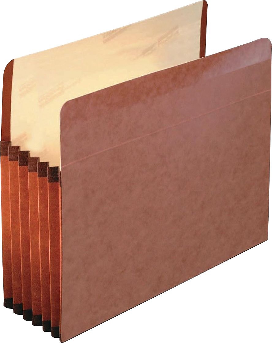 Pendaflex Heavy Duty Reinforced File Pocket, 5 1/4" Expansion, Letter Size, Redrope, 5/Box (ESS085545)