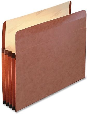Pendaflex Heavy Duty Reinforced File Pocket, 5 1/4" Expansion, Legal Size, Redrope, 5/Box (ESS085565)