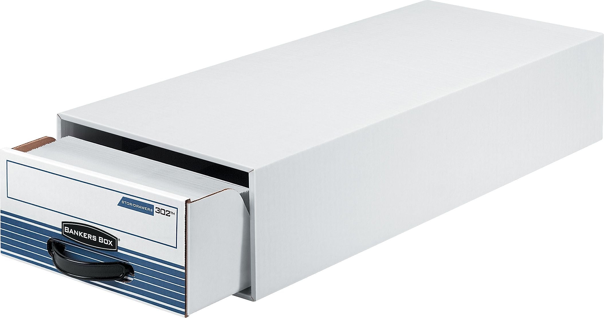 Bankers Box Stor/Drawer Steel Plus Storage Drawers, White/Blue, 12/Ct (00306)