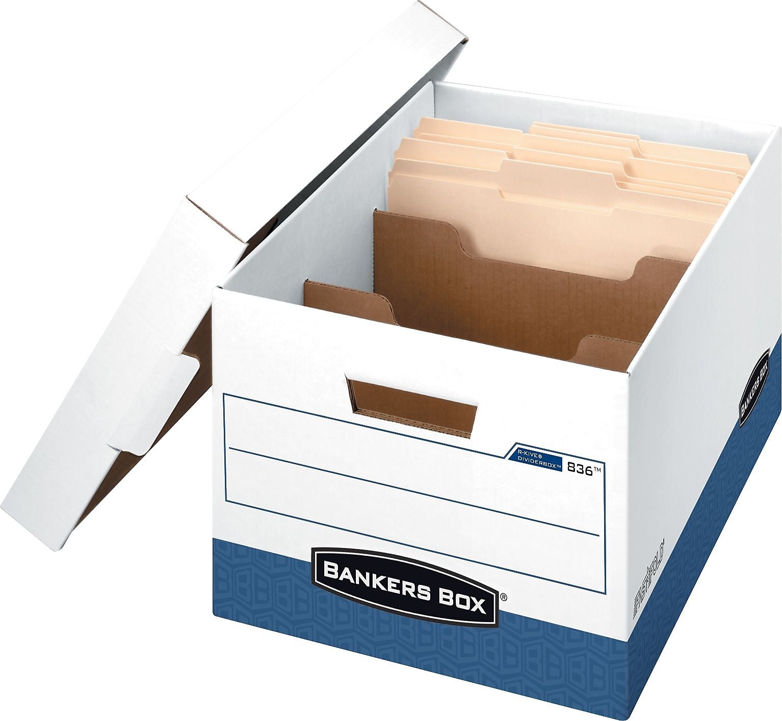 Bankers Box File Storage Box, Letter/Legal Size, White, 10"H x12"W x15"D, 12/Carton