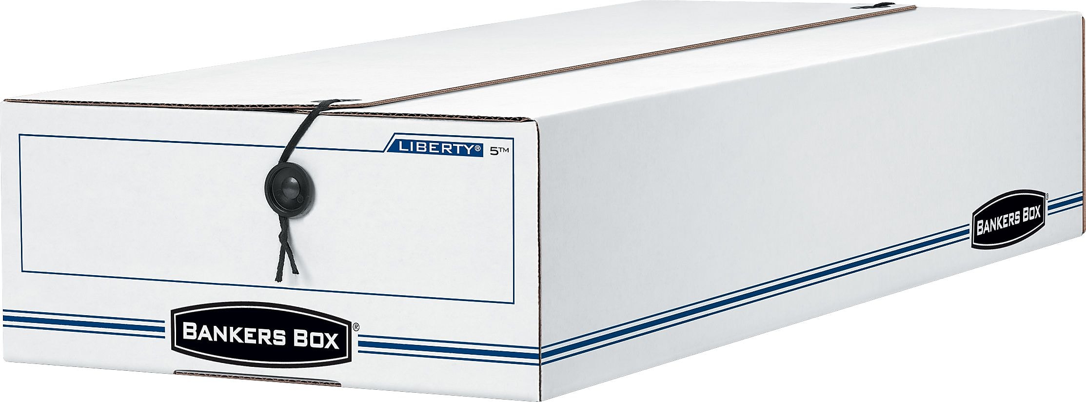 BANKERS BOX® LIBERTY® Check and form Boxes, Checks, Stacking Strength 500 lb., White/Blue, 4"H x 9"W x 23"D 12/CT